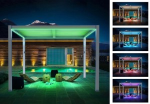 Pergola Automata cu LED Bioclimatica, Pavilion 4x4x2.5metri , Premium, Aluminiu - Img 5