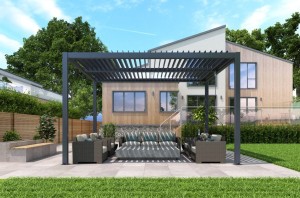 Pergola Automata cu LED Bioclimatica, Pavilion 4x4x2.5metri , Premium, Aluminiu - Img 3