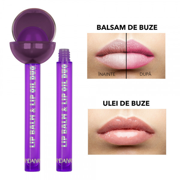 Balsam si Ulei de Buze Handaiyan Lollipop Lip Balm & Lip Oil Duo #04