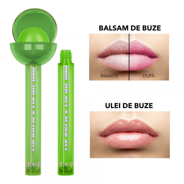 Balsam si Ulei de Buze Handaiyan Lollipop Lip Balm & Lip Oil Duo #01