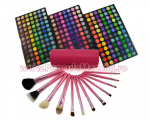 Trusa Farduri 252 culori Fraulein38 Ultimate Palette + 12 Pensule Pink Extravaganza