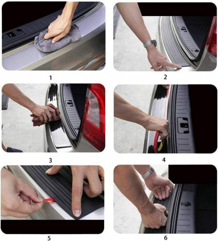 Postupak lepljenja Univerzalnog štitnika za branik automobila 105 x 8 cm