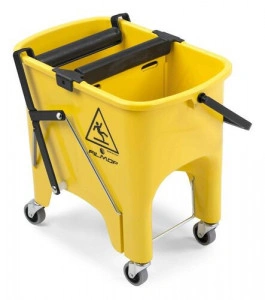 Plastična kanta sa dva valjka za ceđenje i četiri točkića RO-CKET WHEELS 15 L