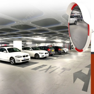 Primer primene konveksnog saobraćajnog ogledala Ø 80 cm u parking-garaži