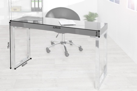 Bureau hoogglans zwart 120 cm - Img 8