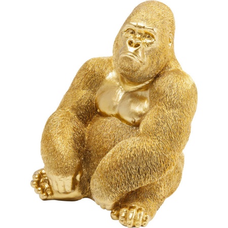 Decoratief Beeld Aap Gorilla Side Medium Goud - Img 4
