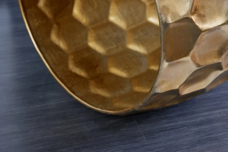 Design bijzettafel ORGANIC ORIENT 55cm goud metaal gehamerd nachtkastje handgemaakt - Img 6