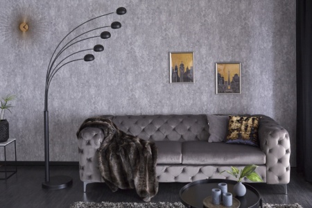 Design booglamp met vijf zwenkbare elementen 210 cm zwart gouden vloerlamp met marmeren voet - Img 2