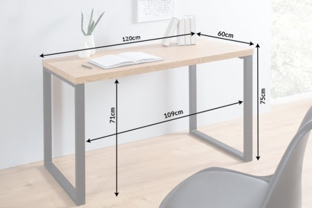 Design bureau OAK DESK 120cm eiken vintage metalen frame zwart - Img 2