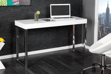 Design console WIT BUREAU 120cm wit hoogglans kantoortafel - Img 8