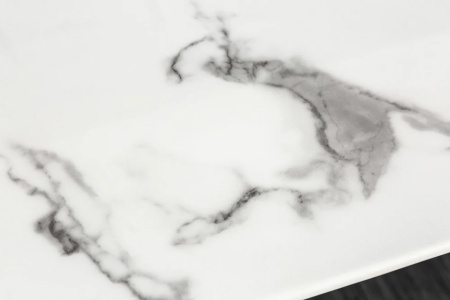 Design eettafel PARIS 140cm wit kristal glas met marmer decor - Img 5