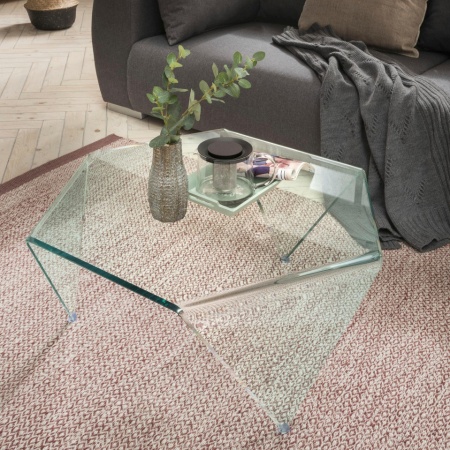 Design Glazen Salontafel Transparant Diamant 90 cm - Img 4