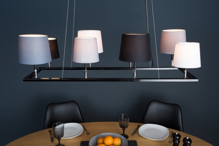 Design hanglamp LEVELS III 100cm zwart grijs met 8 lampenkappen - Img 3