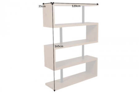 Design plank S 165 cm eiken look boekenkast met vijf planken - Img 2