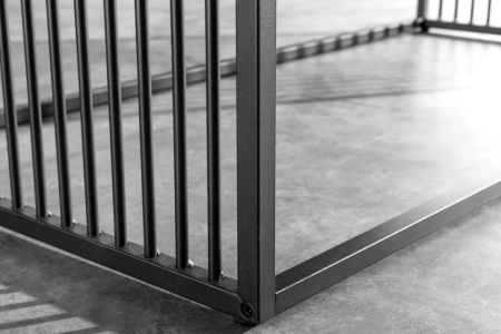 Design salontafel ARCHITECTURE 100cm zwart marmer gerookt glas metaal - Img 5