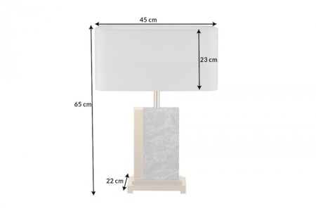 Design tafellamp ELEGANCIA 65cm goudgrijze stoffen kap marmer - Img 2