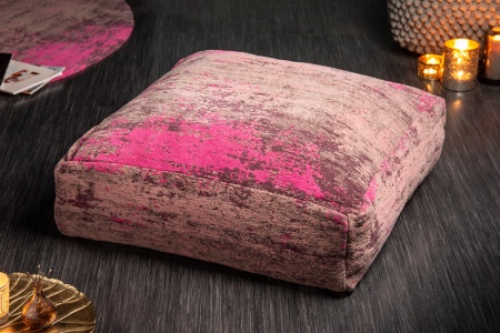 Design vloerkussen XL 70 cm rood roze abstract patroon zitkussen - Img 3