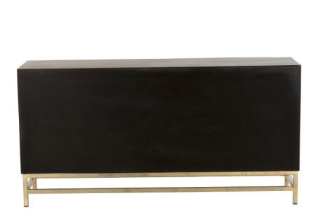 Dressoir 4 Deuren Mango Hout/Ijzer Zwart/Goud 160cm - Img 4