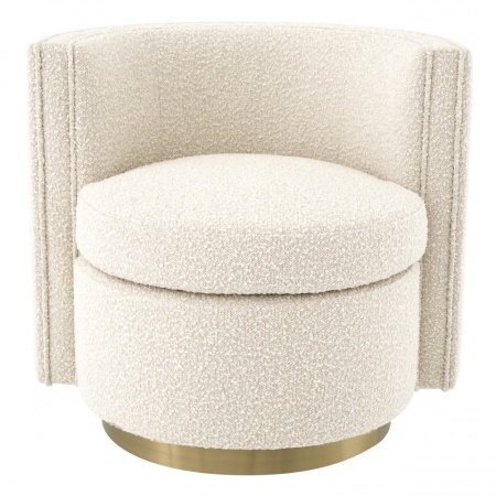 Eichholtz SWIVEL DRAAISTOEL / Fauteuil AMANDA Bouclé cream - Img 3