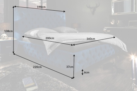 Elegant fluweelstof donkerblauw bed PARIS 160x200cm - Img 7