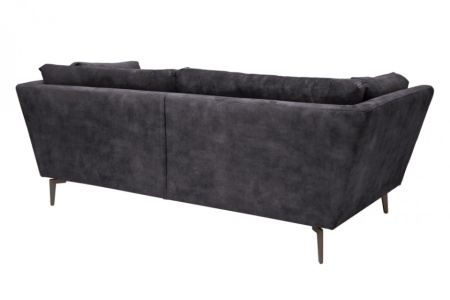 Elegante 3-zits bank MARVELOUS 220 cm grijs fluweel 3-zits bank inclusief kussens - Img 7