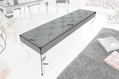 Elegante bank MODERN BAROK 172 cm zwart fluweel roestvrij staal - Img 2