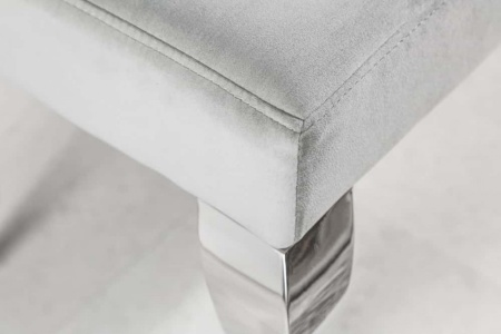 Elegante bank MODERN BAROK 172cm edel grijs fluweel roestvrij staal - Img 3