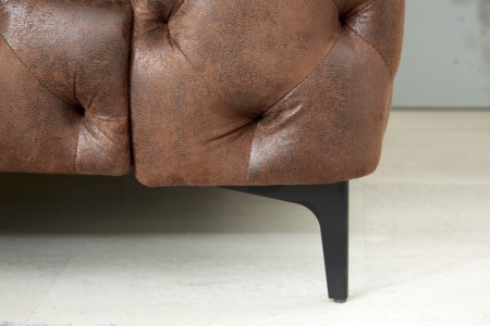 Elegante Chesterfield fauteuil MODERN BAROQUE 120 cm antiek bruin - Img 3