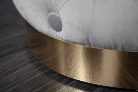 Elegante kruk MODERN BAROK 37 cm edelgrijs goud fluweel - Img 7