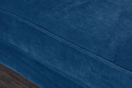 Elegante Récamière DIVA 196 cm donkerblauw fluwelen roségouden voetjes - Img 7