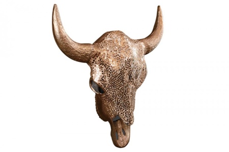 Elegante stierenkop matador 56 cm goud met mozaïek decoratie wanddecoratie - Img 7