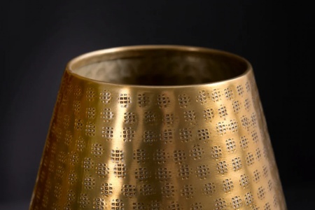 Elegante vaas ORIENT 50cm goud in gehamerd rasterpatroon - Img 6