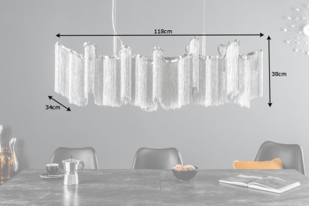 Extravagante hanglamp ELEGANCE 118 cm zilveren hanglamp - Img 6