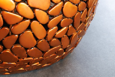 Extravagante salontafel STONE MOSAIC 72 cm koper handgemaakte mozaïek optiek - Img 3