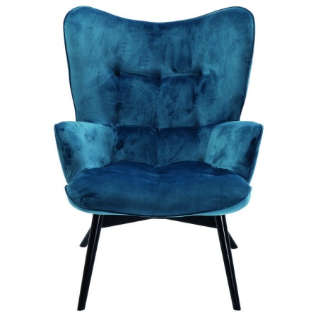 Fauteuil Zwart Vicky Velvet Blauwgroen - Img 3
