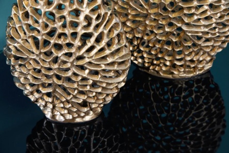 Filigraan vazen set van 2 ABSTRACT BLAD 40cm goud handgemaakt - Img 4
