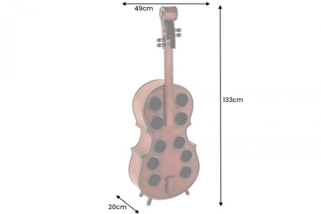 Gitaar wijnrek CELLO 133cm bruin grenenhout voor 10 flessen - Img 2