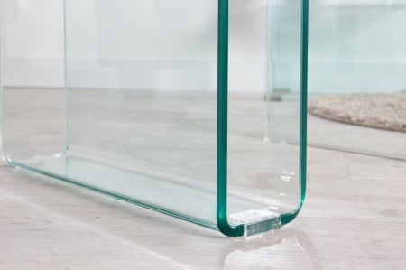 Glazen Bijzettafel transparant 50 cm met opbergvak voor tijdschriften - Img 4