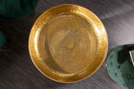 Handgemaakte bijzettafel 46 cm goud gehamerd design - Img 4
