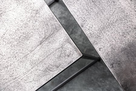 Handgemaakte bijzettafel set van 2 ELEMENTS 40cm zilver zwarte salontafel - Img 6