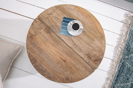 Handgemaakte salontafel 60cm zilver mangohout met opbergruimte - Img 6