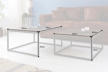 Industriële salontafels 75 cm acaciahout - Img 7