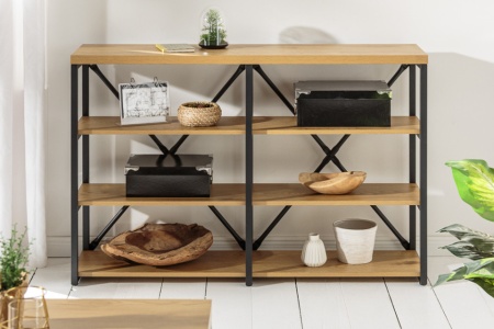 Industriële wandmeubel STUDIO 110 cm eiken look met metalen frame - Img 5