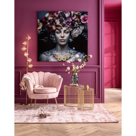 Ingelijste kunst glas Flower Art Lady 120x120cm - Img 6