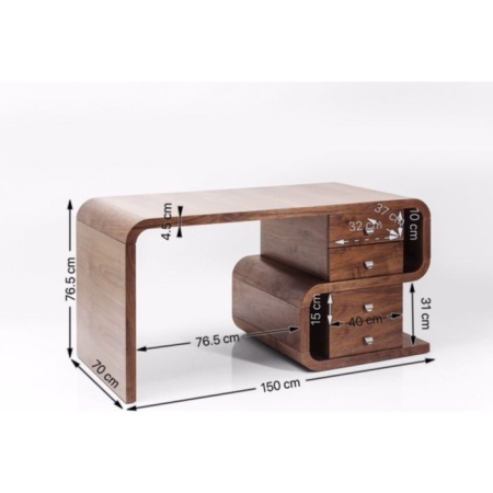 Kare design Bureau walnoothout 150x70cm van meubelontwerper Andreas Weber - Img 4