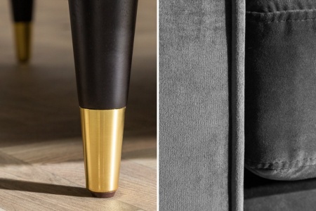Luxe design 3-zitsbank 225 cm zitcomfort pocketvering fluweel stof grijs - Img 7