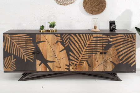 Massief dressoir TROPICAL 175 cm mangohout bloemmotief - Img 2