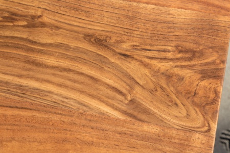 Massief houten salontafel MAMMUT 120 cm acaciahoning afwerking X-frame zwart tafelblad 2,5 cm - Img 7