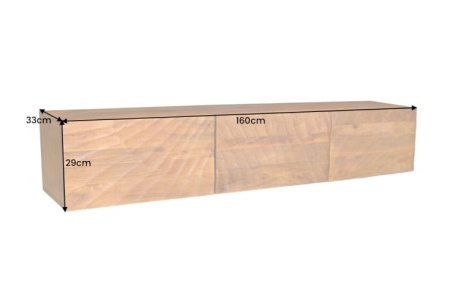 Massief houten tv-meubel SCORPION 160cm bruine mango lowboard wandkast - Img 2