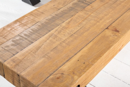 Massieve bank THOR 200 cm natuurlijk gerecycled grenenhout in industrieel design - Img 6